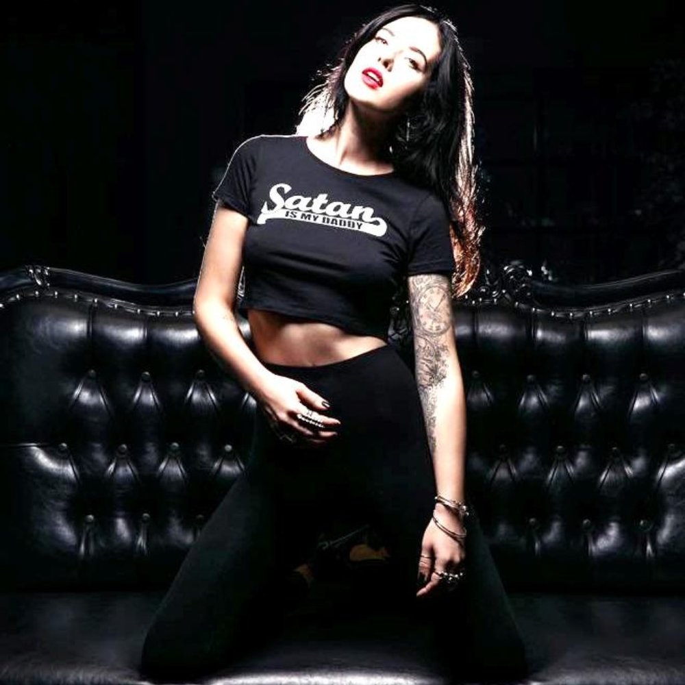 Hot Goth Summer Satan Is My Daddy - Crop Baby Tee